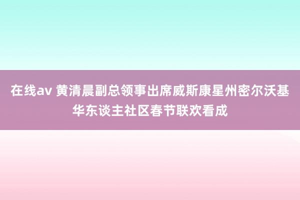 在线av 黄清晨副总领事出席威斯康星州密尔沃基华东谈主社区春节联欢看成