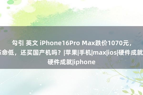 勾引 英文 iPhone16Pro Max跌价1070元，售价再革命低，还买国产机吗？|苹果|手机|max|ios|硬件成就|iphone