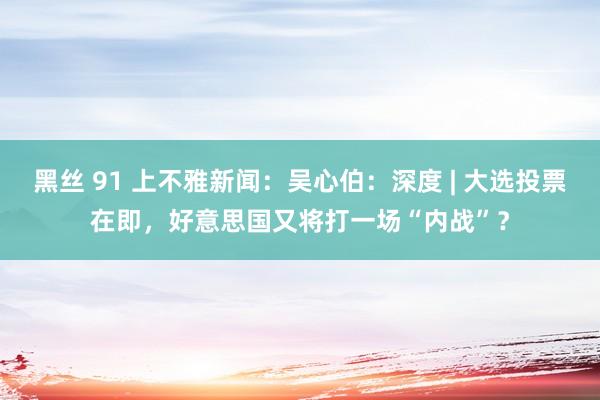 黑丝 91 上不雅新闻：吴心伯：深度 | 大选投票在即，好意思国又将打一场“内战”？