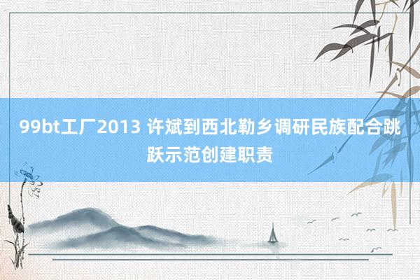 99bt工厂2013 许斌到西北勒乡调研民族配合跳跃示范创建职责